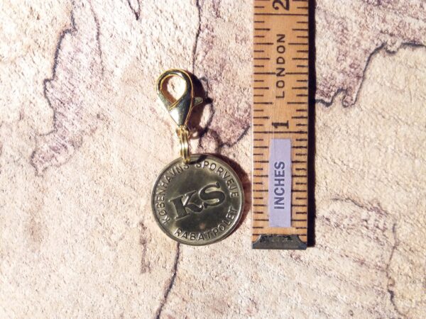 Denmark The Little Mermaid coin charm. Copenhagen Little Mermaid fare token pendant