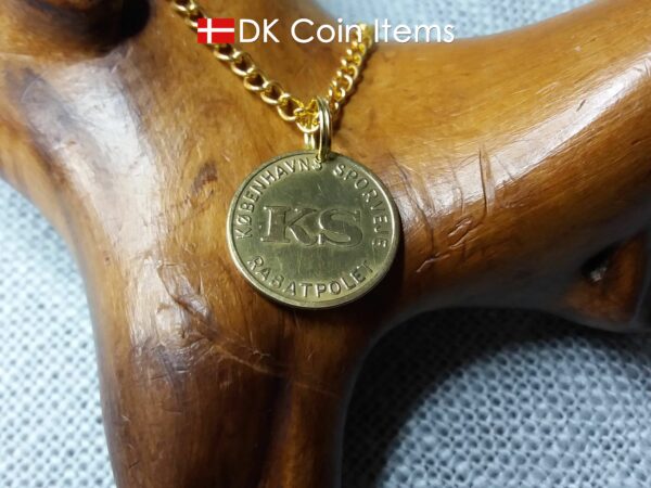 Denmark Little Mermaid coin necklace. Copenhagen The Little Mermaid fare token