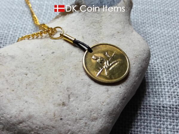 Denmark Little Mermaid coin necklace. Copenhagen The Little Mermaid fare token