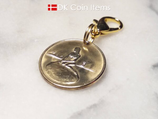 Denmark The Little Mermaid coin charm. Copenhagen Little Mermaid fare token pendant