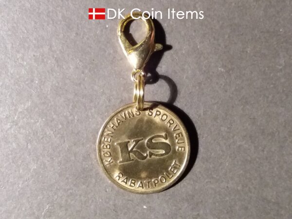 Denmark The Little Mermaid coin charm. Copenhagen Little Mermaid fare token pendant