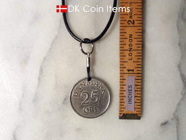 Denmark 1956 R coin necklace. 68 year old Danish 25 ore as coin pendant