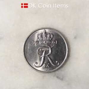 Danish 25 ore 1961. Vintage coin 63 year old. King Frederik IX of Denmark.