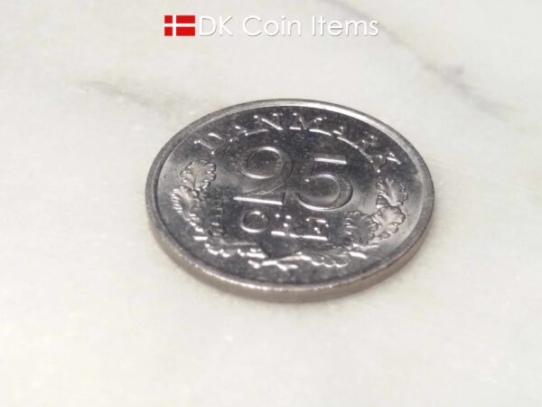 Danish 25 ore 1966. Vintage coin 58 year old. King Frederik IX of Denmark.