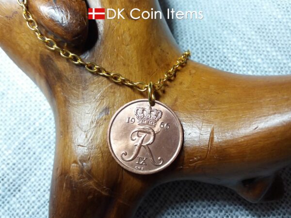 Danish 25 ore 1966 coin pendant necklace