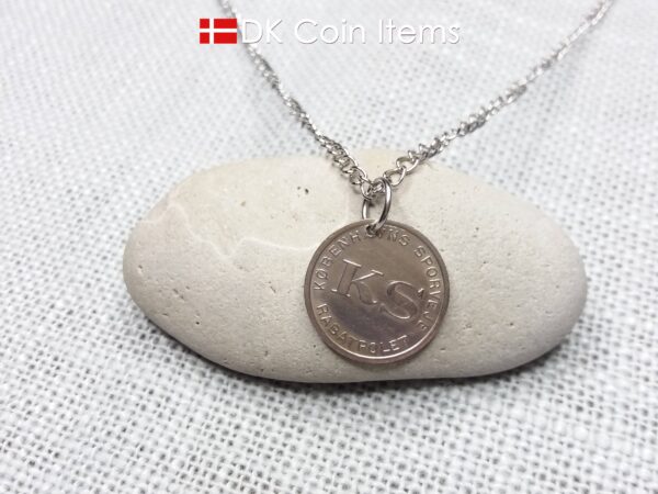 Denmark Little Mermaid coin necklace. Copenhagen Little Mermaid 1960s fare token