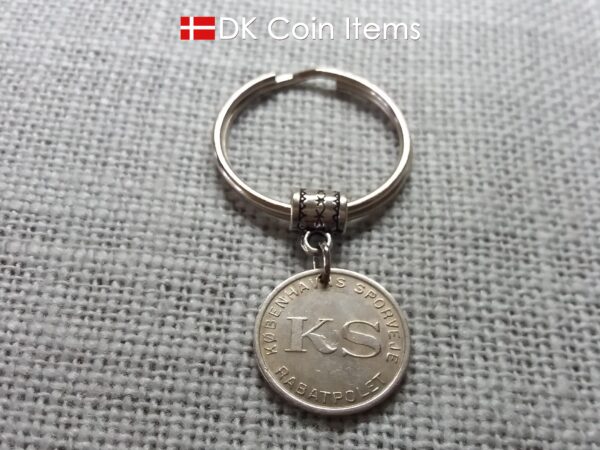 Denmark Little Mermaid coin keychain with Copenhagen Little Mermaid fare token.