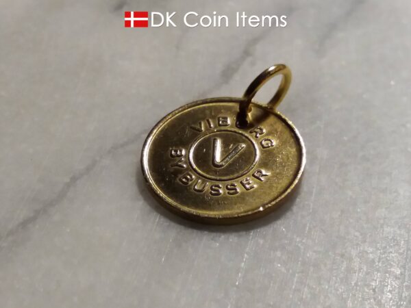 Danish initial V coin token pendant