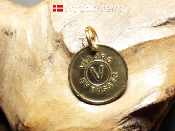 Danish initial V coin token pendant