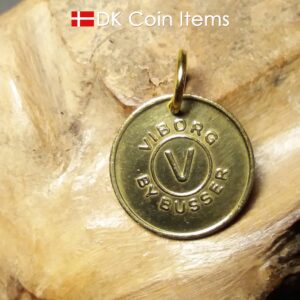 Danish initial V coin token pendant