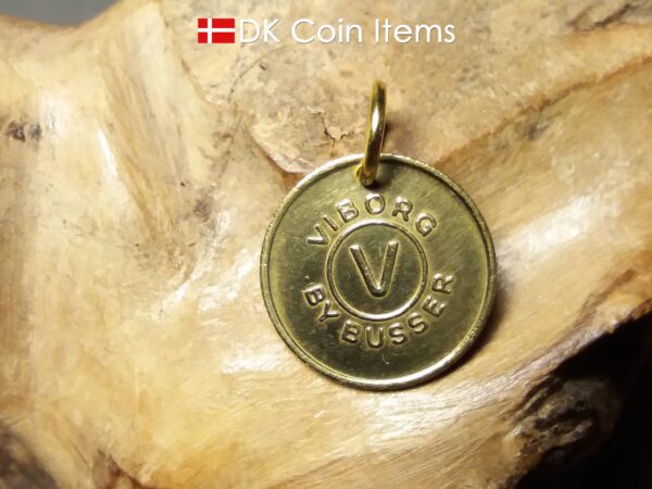 Danish initial V coin token pendant