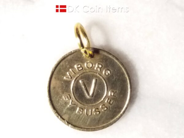 Danish initial V coin token pendant