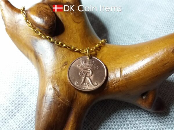 Danish 25 ore 1966 coin pendant necklace