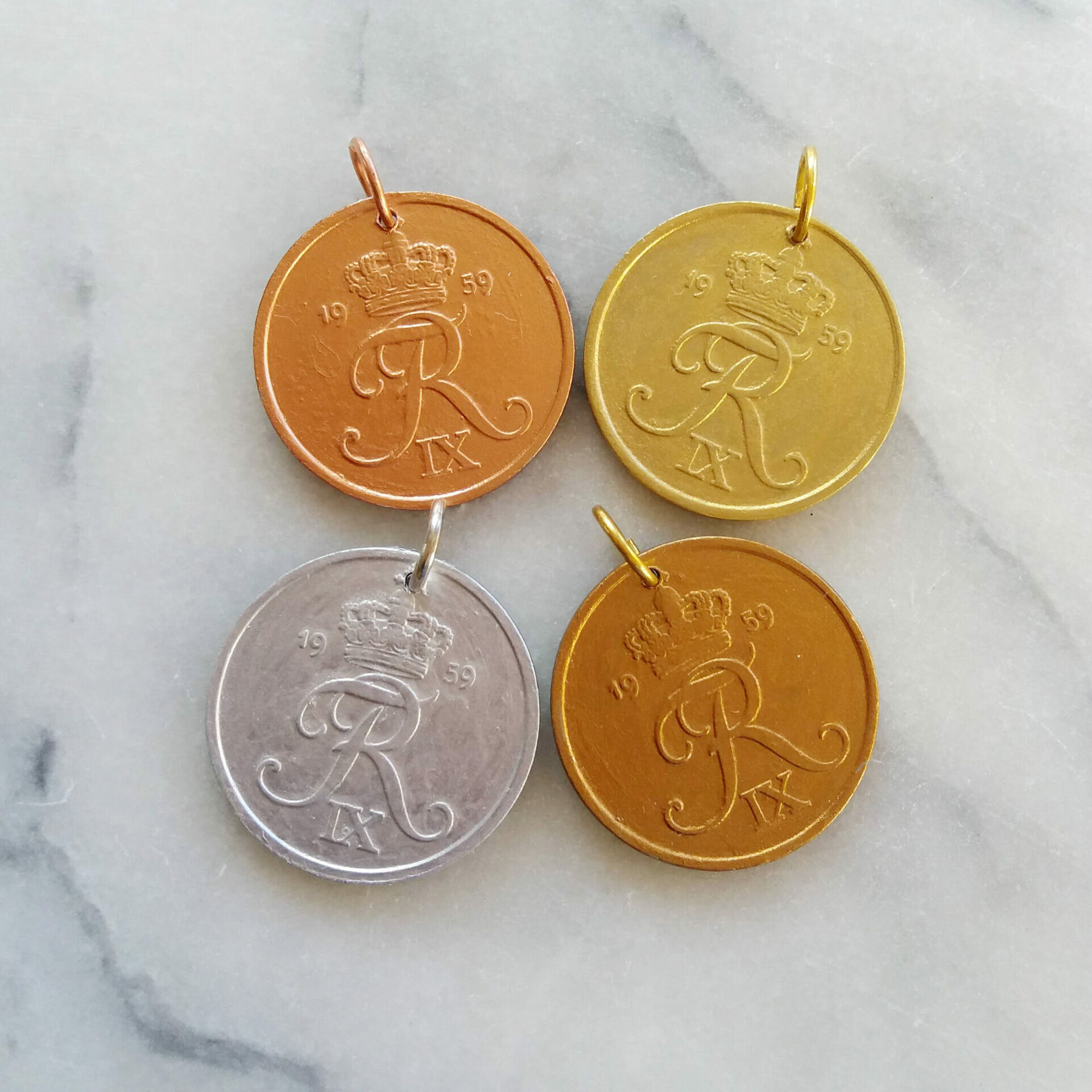 DK Coin Items - Color Coated Coin Pendants