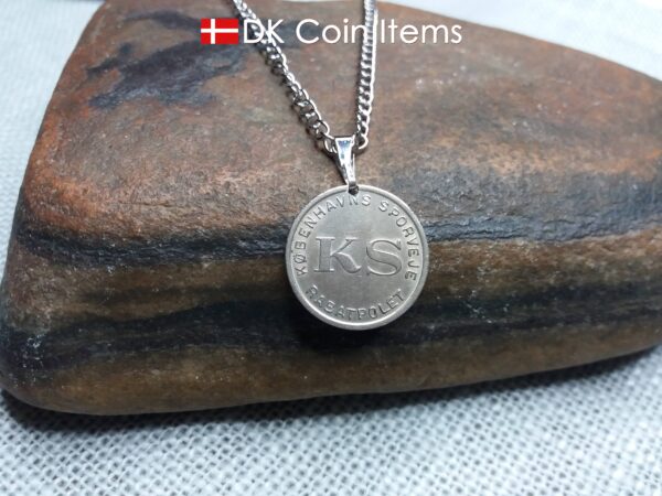 Denmark Little Mermaid coin necklace. Copenhagen The Little Mermaid Statue on Tramways coin token