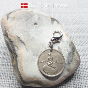 The Little Mermaid coin token charm with Copenhagen transport token from the 60s