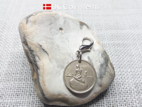 The Little Mermaid coin token charm with Copenhagen transport token from the 60s