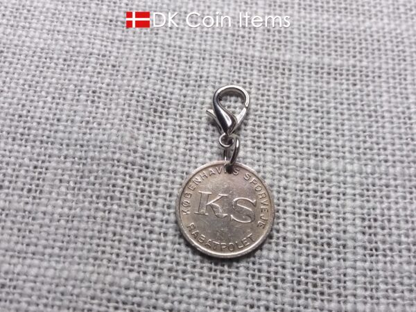 The Little Mermaid coin token charm with Copenhagen transport token from the 60s