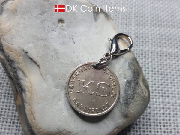 The Little Mermaid coin token charm with Copenhagen transport token from the 60s