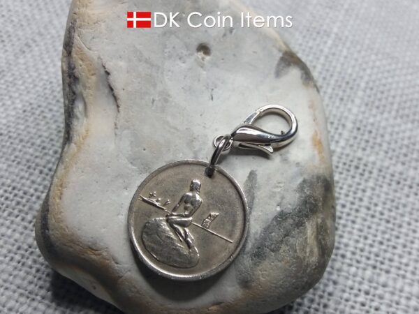 The Little Mermaid coin token charm with Copenhagen transport token from the 60s