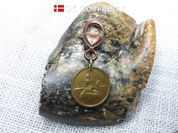 The Little Mermaid sculpture on a vintage Copenhagen token coin from Denmark 1966-1967