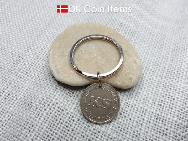 Denmark vintage token coin keychain with The Little Mermaid statue in Copenhagen - Danish fairy tale souvenir