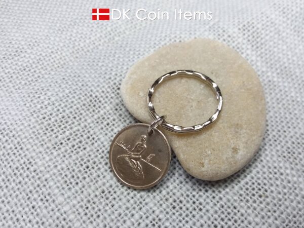 Mermaid token coin keychain. The Danish Little Mermaid on a vintage token coin from Copenhagen