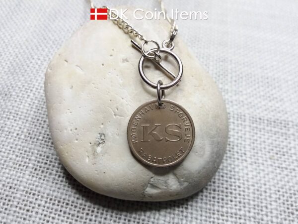 Coin necklace with The Little Mermaid on a vintage token coin from Copenhagen Denmark as pendant