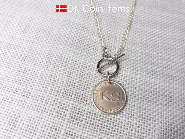 Coin necklace with The Little Mermaid on a vintage token coin from Copenhagen Denmark as pendant