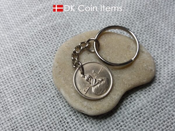 Denmark Little Mermaid coin keychain - Copenhagen vintage token 1966-1967 - Danish fairy tale souvenir