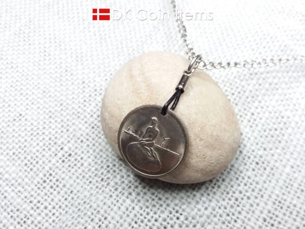 Denmark Little Mermaid necklace - Copenhagen vintage token coin 1966-1967 - The Little Mermaid sculpture - a Danish fairy tale souvenir