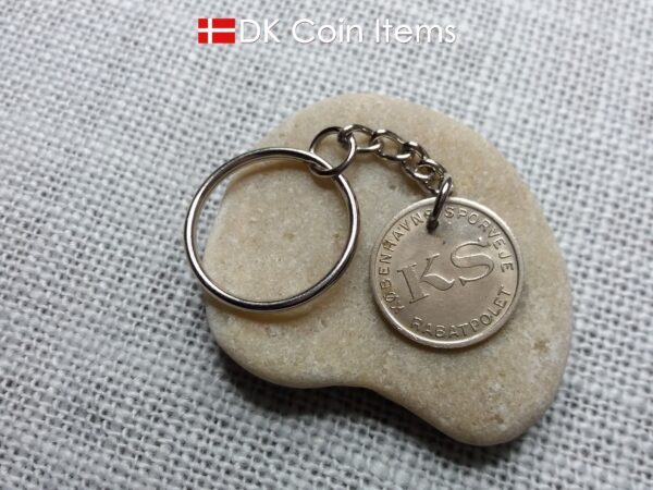 Denmark Little Mermaid coin keychain - Copenhagen vintage token 1966-1967 - Danish fairy tale souvenir