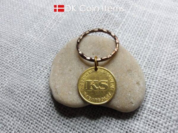 Denmark The Little Mermaid coin keychain - Copenhagen vintage token 1966-1967 - Danish fairy tale souvenir