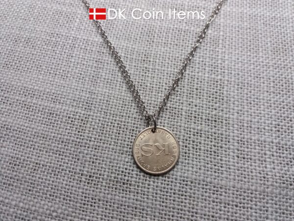 Denmark mermaid vintage token coin necklace with The Little Mermaid statue/sculpture in Copenhagen - Danish fairy tale souvenir