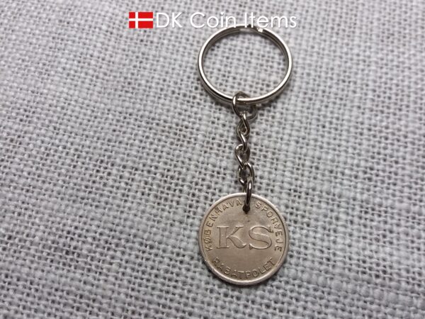 Denmark Little Mermaid coin keychain - Copenhagen vintage token 1966-1967 - Danish fairy tale souvenir