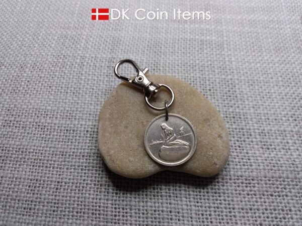 Denmark Little Mermaid charm - Copenhagen vintage 1960s fare coin token - The Little Mermaid statue - Danish fairy tale souvenir