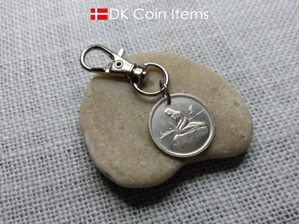 Denmark Little Mermaid charm - Copenhagen vintage 1960s fare coin token - The Little Mermaid statue - Danish fairy tale souvenir