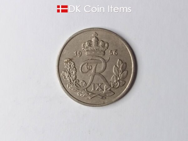 Danish 1956 vintage 25 øre coin - King Frederik IX of Denmark coin