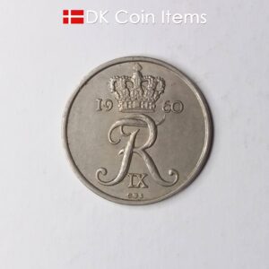 Danish 1960 vintage 25 øre coin - King Frederik IX of Denmark collection coin