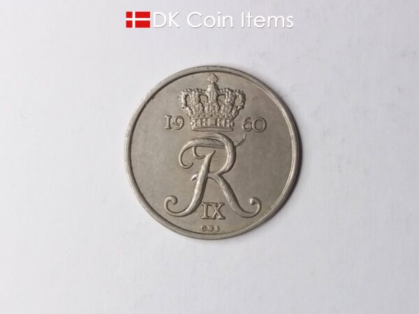 Danish 1960 vintage 25 øre coin - King Frederik IX of Denmark collection coin