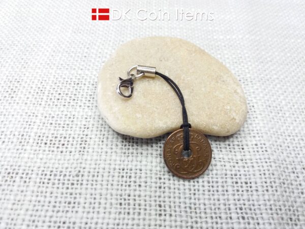 Danish 1927 coin charm. C-monogram 1 ore coin 97 years old.