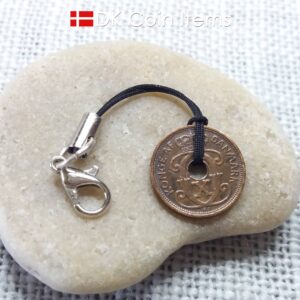 Danish 1932 coin charm. C-monogram 1 ore coin 92 years old.