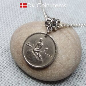 Denmark Little Mermaid coin necklace - Copenhagen vintage token 1966-1967 - Danish fairy tale souvenir - Chain/cord options