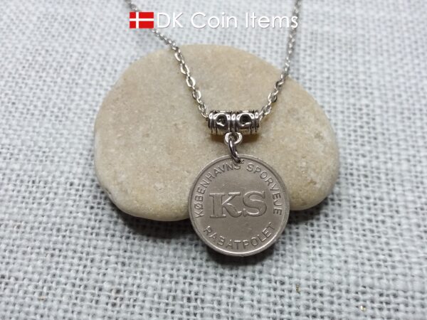 Denmark Little Mermaid necklace (chain included) - Copenhagen Tramways vintage token coin from the 1960s with The Little Mermaid sculpture