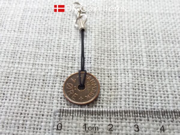 Danish 1932 coin charm. C-monogram 1 ore coin 92 years old.