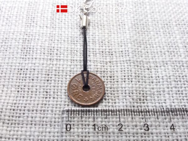 Danish 1927 coin charm. C-monogram 1 ore coin 97 years old.