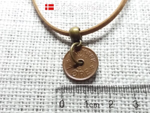 Danish 1930 coin necklace. 94 years old C-initial 1 ore coin.