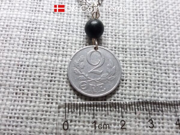 Denmark 1941 coin necklace - 83 year old crowned letter C initial 2 ore - 83rd birthday gift - Antique Danish souvenir - Cord/chain option