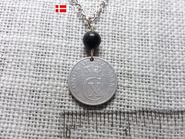 Denmark 1941 coin necklace - 83 year old crowned letter C initial 2 ore - 83rd birthday gift - Antique Danish souvenir - Cord/chain option