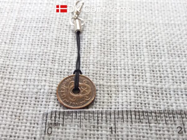 Danish 1932 coin charm. C-monogram 1 ore coin 92 years old.